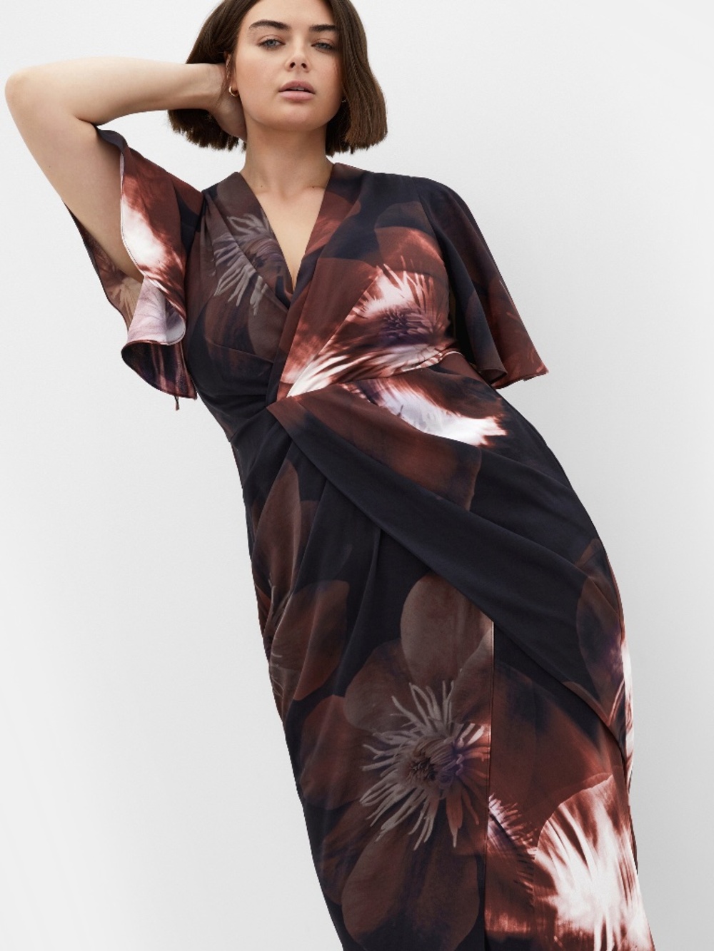 City Chic Braelynn Rose Print Maxi Dress 24
